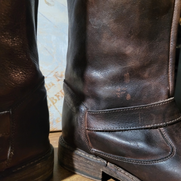 Bed Stu Stunning Distressed Brown Leather Tall Boots with Zippers And Buckle - Picture 11 of 16